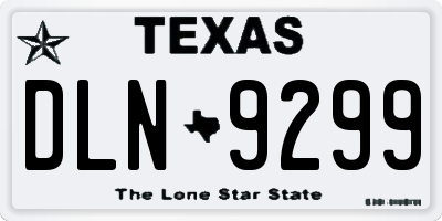 TX license plate DLN9299