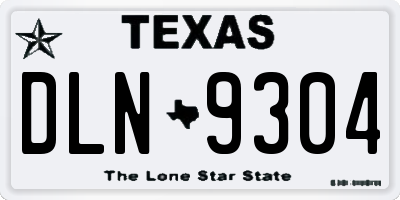 TX license plate DLN9304