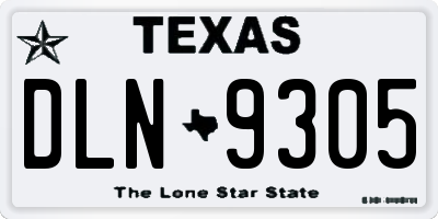 TX license plate DLN9305