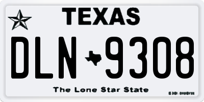TX license plate DLN9308