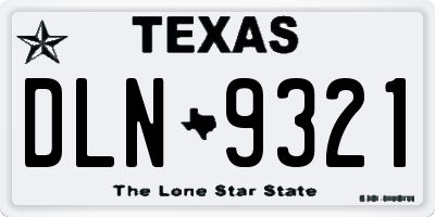 TX license plate DLN9321