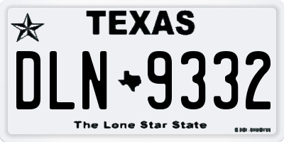 TX license plate DLN9332