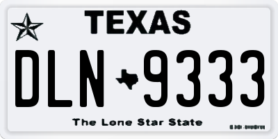 TX license plate DLN9333