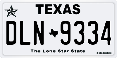 TX license plate DLN9334