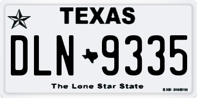 TX license plate DLN9335