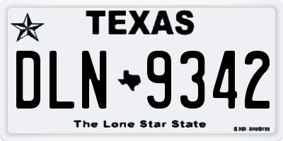 TX license plate DLN9342