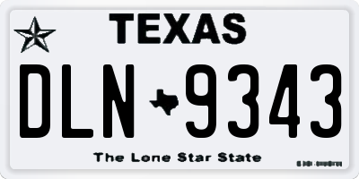 TX license plate DLN9343