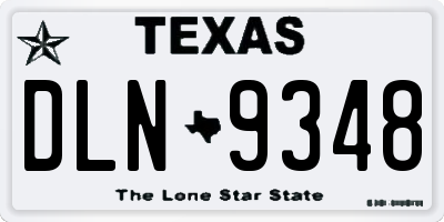 TX license plate DLN9348