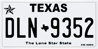 TX license plate DLN9352