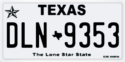 TX license plate DLN9353