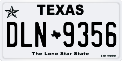 TX license plate DLN9356