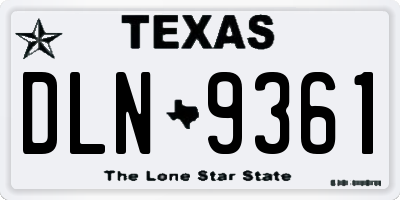 TX license plate DLN9361