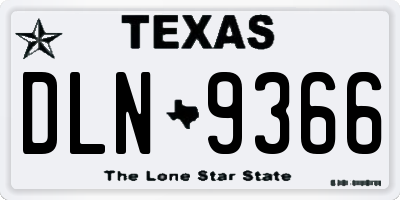 TX license plate DLN9366