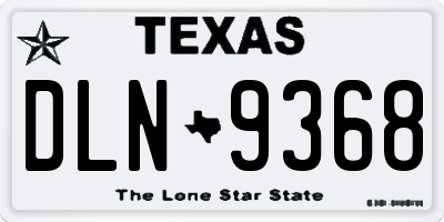TX license plate DLN9368