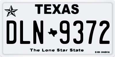 TX license plate DLN9372