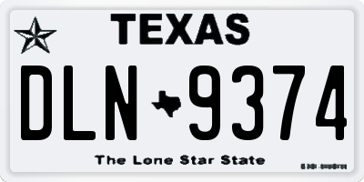 TX license plate DLN9374