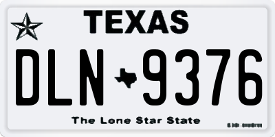 TX license plate DLN9376