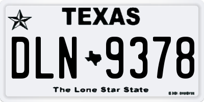 TX license plate DLN9378