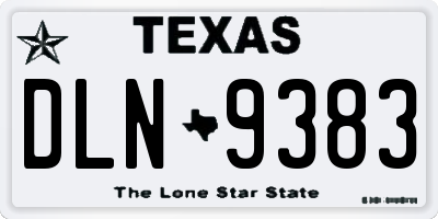 TX license plate DLN9383
