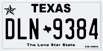 TX license plate DLN9384