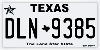 TX license plate DLN9385