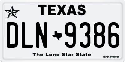 TX license plate DLN9386