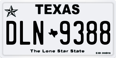 TX license plate DLN9388
