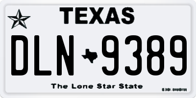TX license plate DLN9389