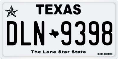 TX license plate DLN9398