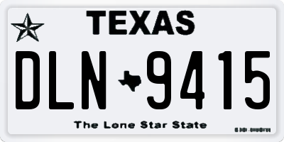 TX license plate DLN9415