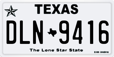 TX license plate DLN9416
