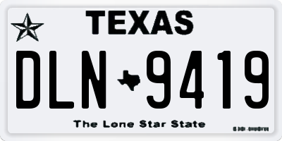 TX license plate DLN9419