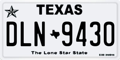 TX license plate DLN9430