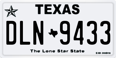 TX license plate DLN9433