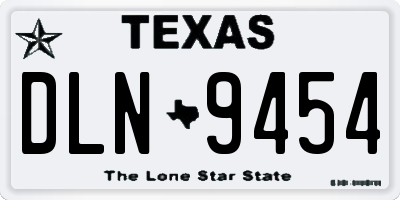 TX license plate DLN9454