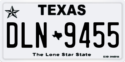 TX license plate DLN9455