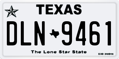TX license plate DLN9461