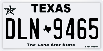 TX license plate DLN9465