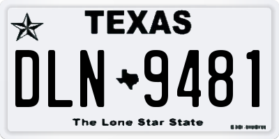 TX license plate DLN9481