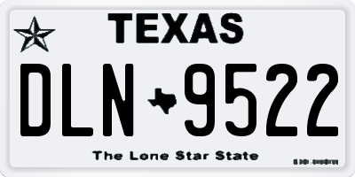 TX license plate DLN9522