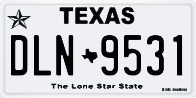 TX license plate DLN9531
