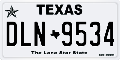 TX license plate DLN9534