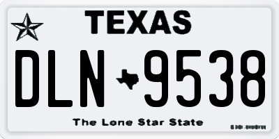 TX license plate DLN9538
