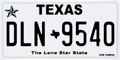 TX license plate DLN9540