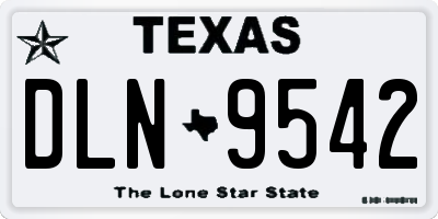 TX license plate DLN9542