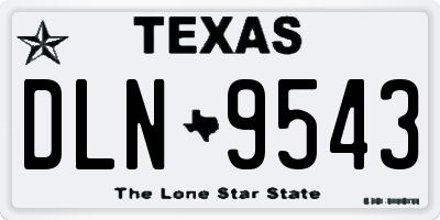 TX license plate DLN9543