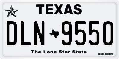 TX license plate DLN9550