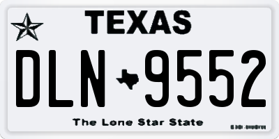 TX license plate DLN9552
