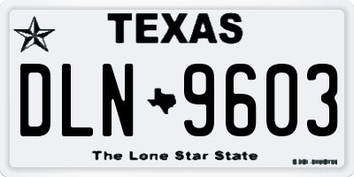 TX license plate DLN9603