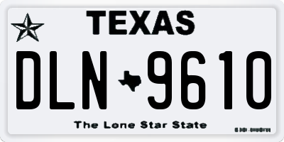 TX license plate DLN9610